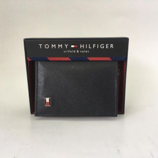 トミーヒルフィガー(TOMMY HILFIGER)のTommy Hilfiger 三つ折り財布 ネイビーレザー 型押し 新品(折り財布)