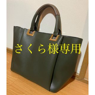 ザラ(ZARA)のカーキ　トートバッグ　(トートバッグ)