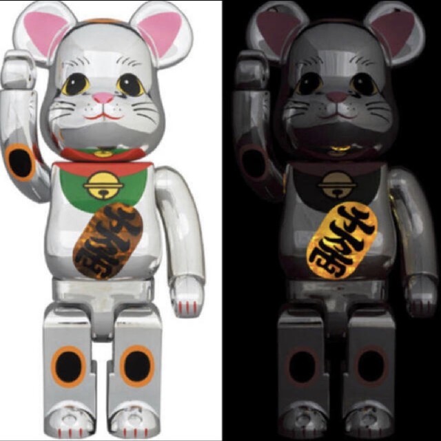 今季も再入荷 超合金 BE@RBRICK 招き猫 銀メッキ弐 3個