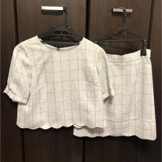 ジルバイジルスチュアート(JILL by JILLSTUART)のJILL by JILLSTUART セットアップ　裾スカラップ　ツイード風(セット/コーデ)