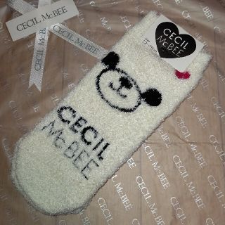 セシルマクビー(CECIL McBEE)の新品☆CECIL McBEE ふわもこソックス  オフホワイト(ソックス)