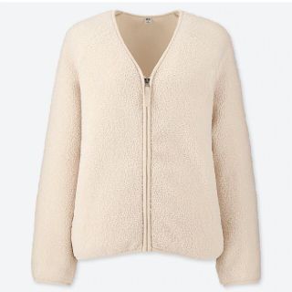 ユニクロ(UNIQLO)のレディース♡ユニクロボアフリースVネックフルジップカーディガン(その他)