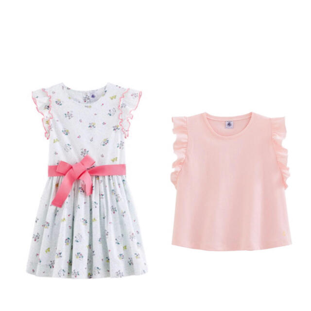 PETIT BATEAU(プチバトー)のCoco_Noir様専用♡プチバトー2点おまとめ キッズ/ベビー/マタニティのキッズ服女の子用(90cm~)(ワンピース)の商品写真