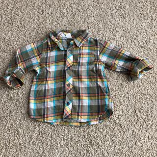 オールドネイビー(Old Navy)のOLDNAVY18-24/1歳半2歳男の子/長袖チェックシャツ\保育園(Tシャツ/カットソー)