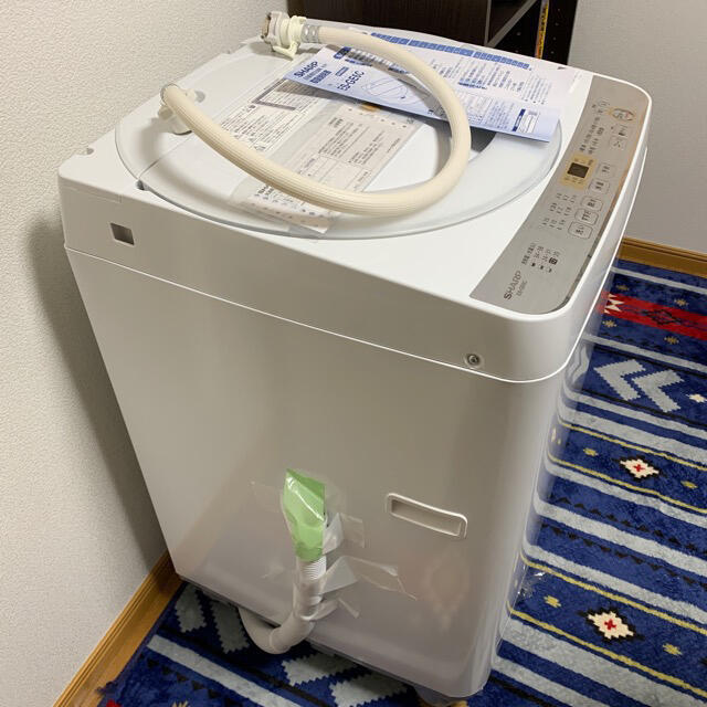 SHARP 全自動電気洗濯機6kg  ES-GE6C  2019年製 取付込