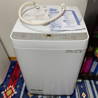 シャープ(SHARP)のSHARP 全自動電気洗濯機6kg  ES-GE6C  2019年製 取付込(洗濯機)