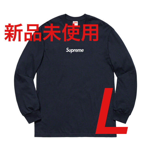 NavySIZESupreme Box Logo L/S Tee Navy Large 紺 L