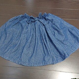 ザショップティーケー(THE SHOP TK)のTHE SHOP TK  女の子デニムスカート パンツ付き 130cm(スカート)