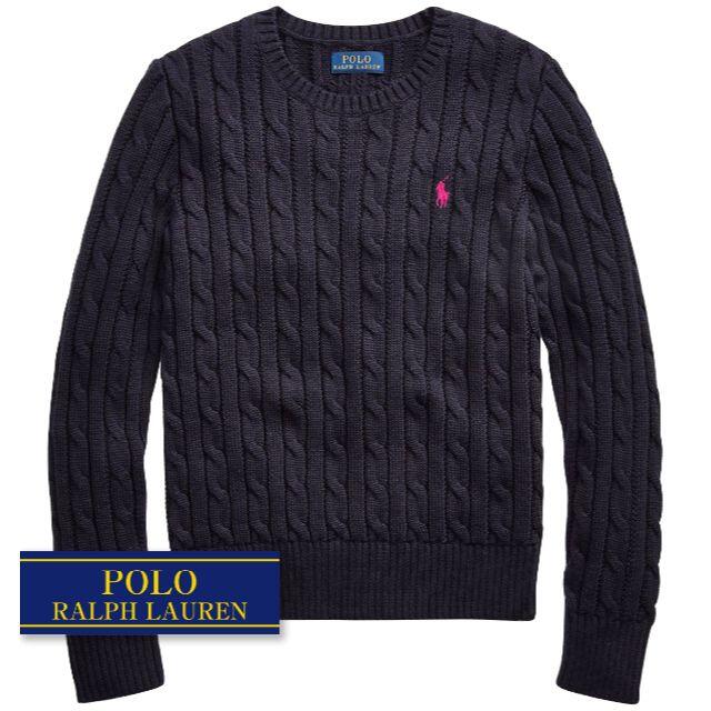 Ralph Lauren(ラルフローレン)の☆新品☆130 ラルフローレン ガールズコットンセーター ネイビー 4807 キッズ/ベビー/マタニティのキッズ服女の子用(90cm~)(ニット)の商品写真