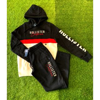 ホリスター(Hollister)の【新品】ホリスター セットアップ 上下 ロゴフーディー&ロゴスウェットパンツ(スウェット)