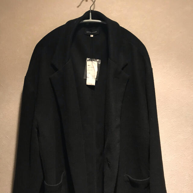 ロングコート　ノーブランド　黒 メンズのジャケット/アウター(チェスターコート)の商品写真