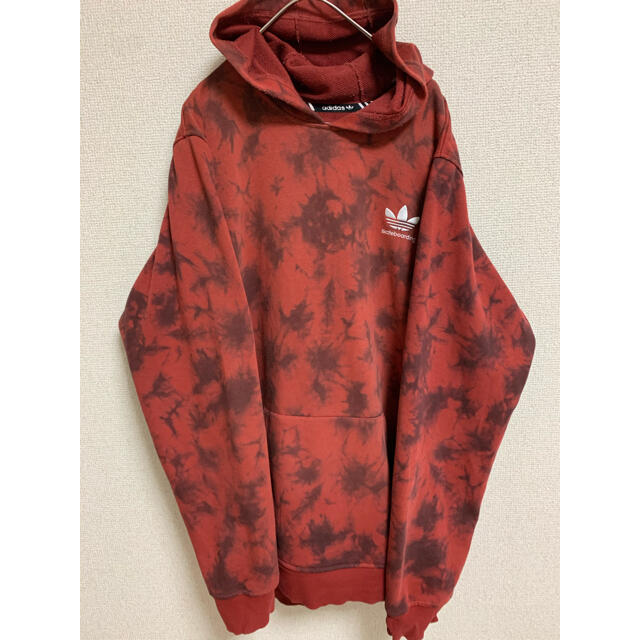 希少 adidas プルオーバーパーカー ビッグロゴ タイダイ アディダス 総