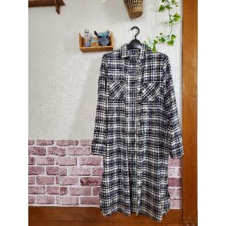 レトロガール(RETRO GIRL)のレトロガール　ロングシャツ　チェックシャツ　ロングチェックシャツ(シャツ/ブラウス(長袖/七分))