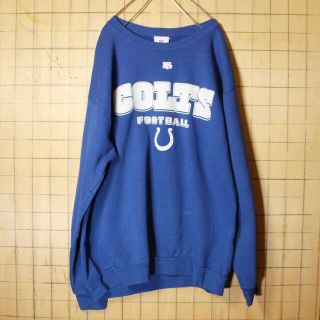 NFL COLTS FOOTBALL ロゴプリント スウェット ブルーMaw38(スウェット)