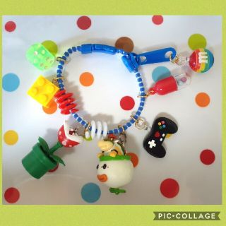 バッグチャーム マリオ クッパ ゲーム ハンドメイド フィギュア キーホルダー(バッグチャーム)