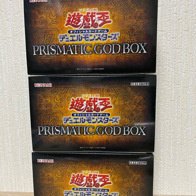 KONAMI(コナミ)の遊戯王　プリズマティックゴッドボックス　3ボックス エンタメ/ホビーのトレーディングカード(カードサプライ/アクセサリ)の商品写真