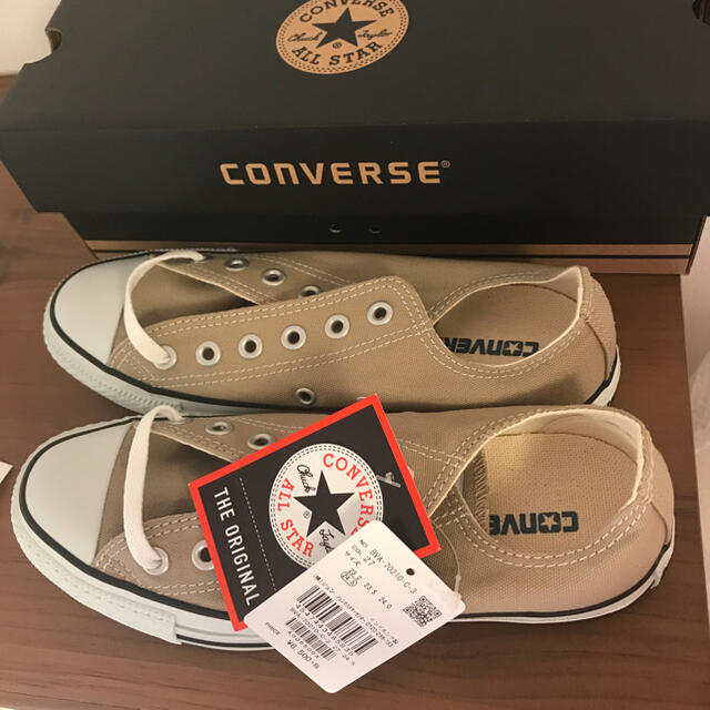 CONVERSE(コンバース)の【新品未使用】コンバース キャンバス オールスター 24.5 OX ベージュ レディースの靴/シューズ(スニーカー)の商品写真