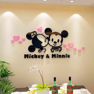 【在庫処分価格】ミッキー&ミニー　3Dステッカー  ①⓪③(その他)