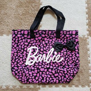 バービー(Barbie)の□在庫処分□  Barbie  リボン付きトートバッグ 黒/ピンク(トートバッグ)