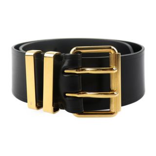 トムフォード(TOM FORD)のTOM FORD トムフォード  ダブルピンベルト ベルト  レザー   ブラック ゴールド金具   70/28【本物保証】(ベルト)