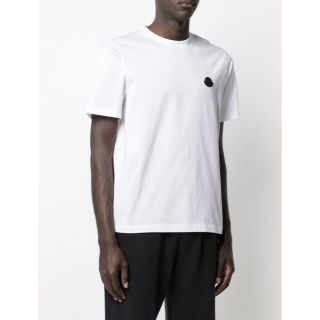 モンクレール(MONCLER)の【新作】モンクレール　メンズ　ラバーロゴTシャツ　ホワイト　M(Tシャツ/カットソー(半袖/袖なし))