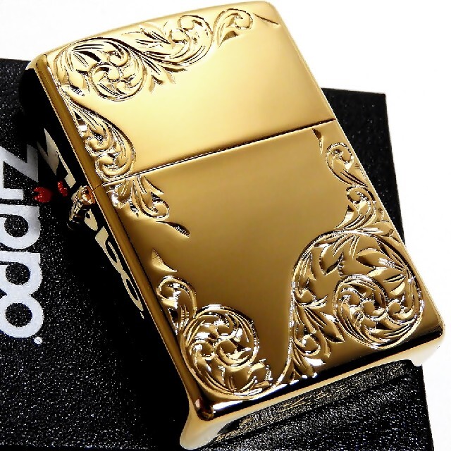 (送料込み)ZIPPO◇手彫りアラベスク◇24金◇金タンク◇新品ジッポ