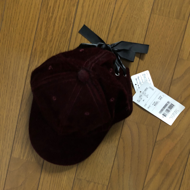 HONEYS(ハニーズ)のハニーズ⭐︎レースアップキャップ⭐︎ボルドー⭐︎タグ付き⭐︎新品未使用 レディースの帽子(キャップ)の商品写真