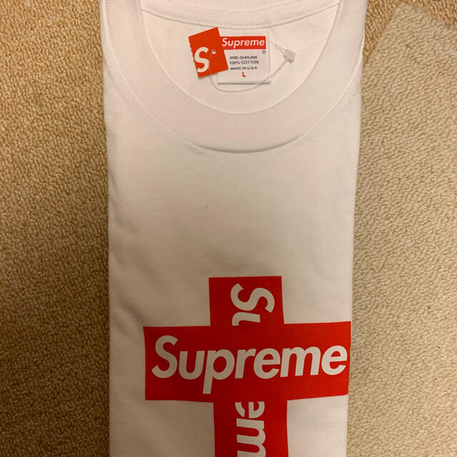 Supreme(シュプリーム)のSupreme Cross Box Logo Tee White Large 白 メンズのトップス(Tシャツ/カットソー(半袖/袖なし))の商品写真