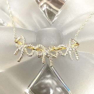 ティファニー(Tiffany & Co.)の美品！ ヴィンテージティファニー トリプルリボンモチーフ 18kコンビネックレス(ネックレス)