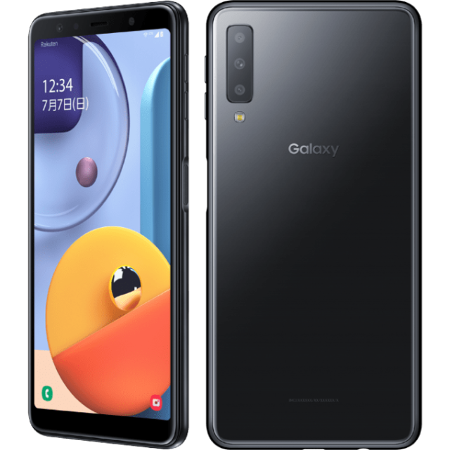 Galaxy A7：ブルー：64G：透明ケース付き