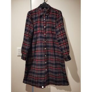 ムジルシリョウヒン(MUJI (無印良品))の【無印良品】授乳服 シャツワンピース チェック(マタニティワンピース)