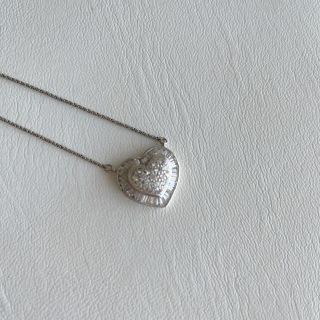 サントスピンク K18WG0.25カラット ダイヤ ハート ネックレス 18金