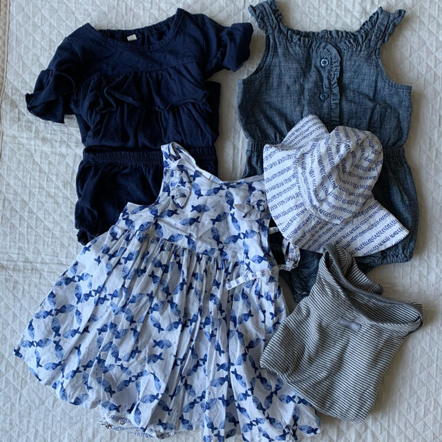 babyGAP(ベビーギャップ)の女の子 ワンピース　セットアップ　ロンパース　70cm　コーディネートセット キッズ/ベビー/マタニティのベビー服(~85cm)(ロンパース)の商品写真