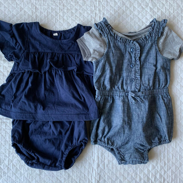 babyGAP(ベビーギャップ)の女の子 ワンピース　セットアップ　ロンパース　70cm　コーディネートセット キッズ/ベビー/マタニティのベビー服(~85cm)(ロンパース)の商品写真