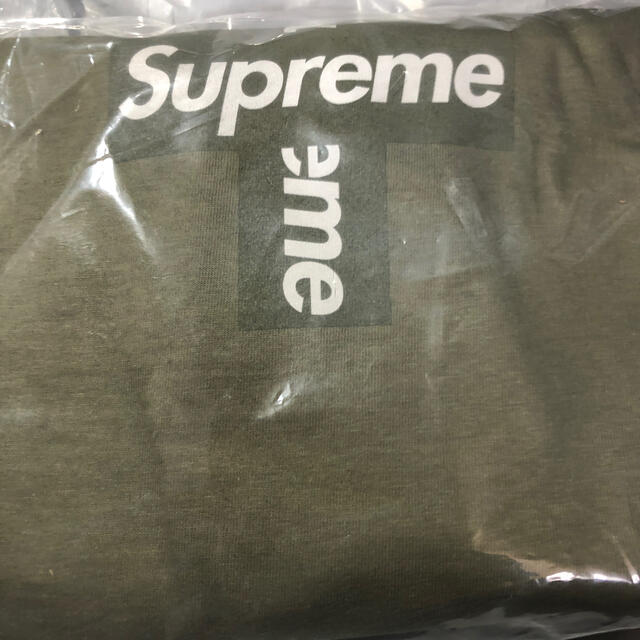 supreme cross box logo Tee light olive