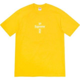 シュプリーム(Supreme)のsupreme cross box logo tee yellow(Tシャツ/カットソー(半袖/袖なし))