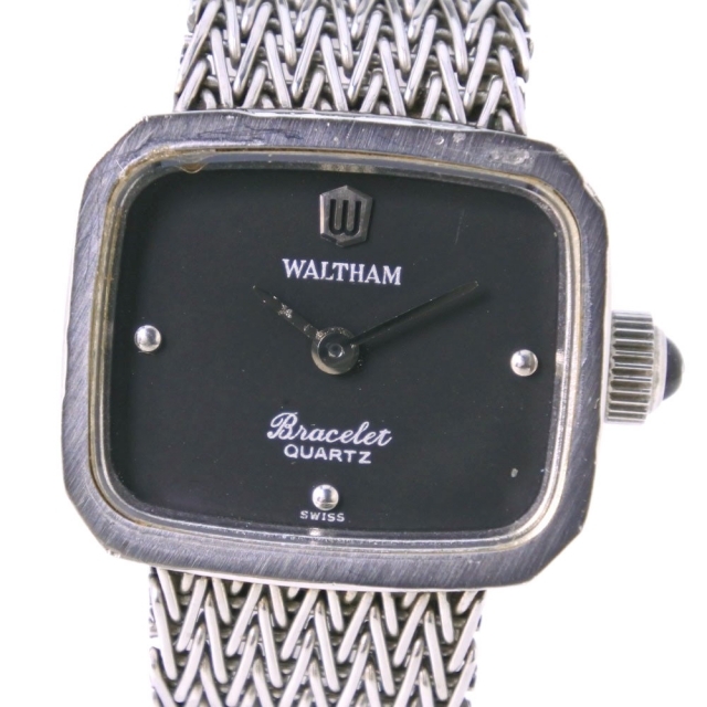 【WALTHAM】ウォルサム Bracelet ステンレススチール クオーツ レディース 黒文字盤 腕時計