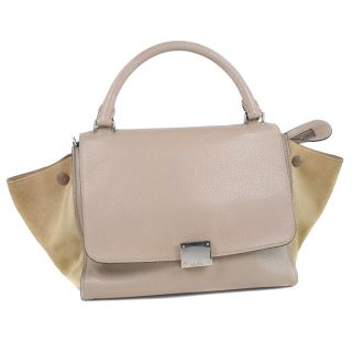 セリーヌ(celine)の【CELINE】セリーヌ トラペーズ 2WAYショルダー 174683MDB.03UN レザー×スウェード Dune ピンクグレー レディース ハンドバッグ(ハンドバッグ)