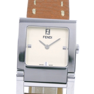 フェンディ(FENDI)の【FENDI】フェンディ オロロジ 004-5200G-452 ステンレススチール×レザー ブラウン クオーツ レディース ベージュ文字盤 腕時計(腕時計)