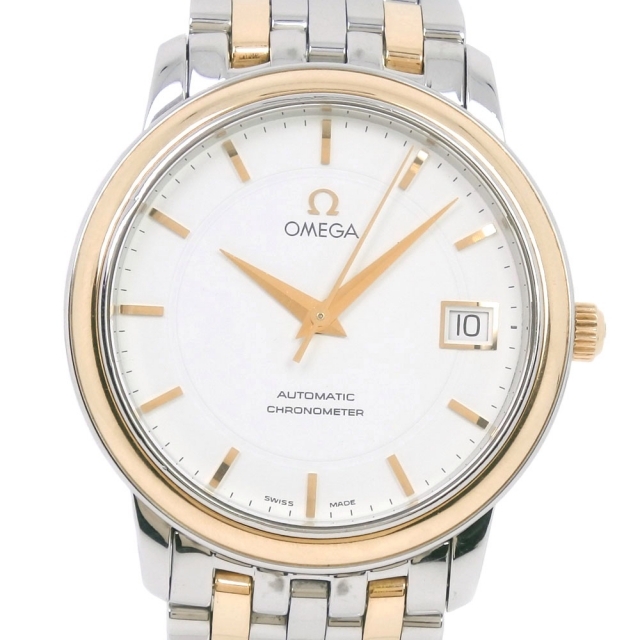 【OMEGA】オメガ プレステージ cal.1120 168.1050 ステンレススチール ゴールド 自動巻き メンズ 白文字盤 腕時計