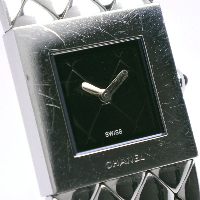 CHANEL(シャネル)の【CHANEL】シャネル マトラッセ H0009 ステンレススチール クオーツ レディース 黒文字盤 腕時計 レディースのファッション小物(腕時計)の商品写真