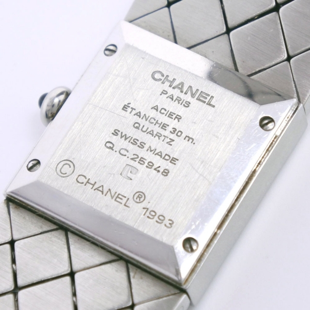 CHANEL(シャネル)の【CHANEL】シャネル マトラッセ H0009 ステンレススチール クオーツ レディース 黒文字盤 腕時計 レディースのファッション小物(腕時計)の商品写真