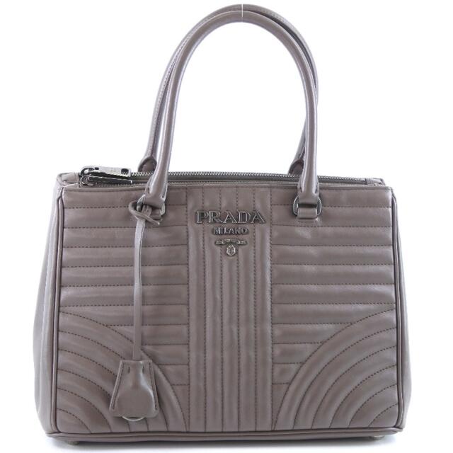 【PRADA】プラダ 2WAYショルダー 1BA863 カーフ×SOFT CALF IMPUN BANBU 3 グレー レディース ハンドバッグ