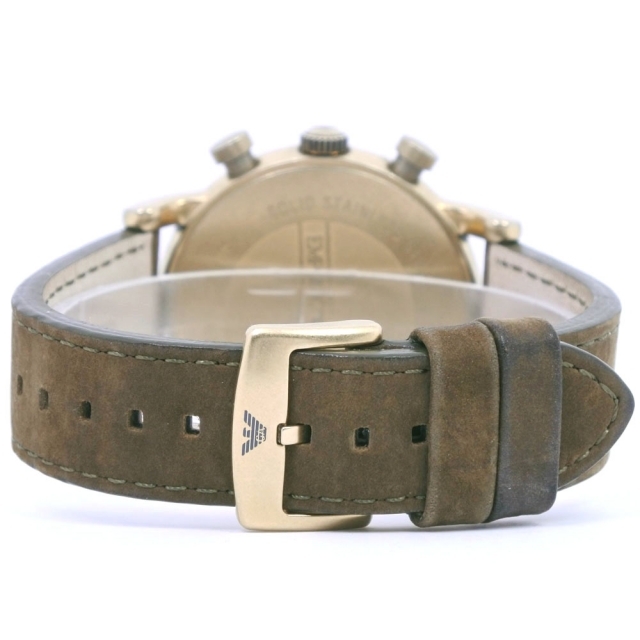 Armani(アルマーニ)の【ARMANI】エンポリオ・アルマーニ AR-1818 ステンレススチール×レザー カモフラージュ クオーツ クロノグラフ メンズ 迷彩文字盤 腕時計 メンズの時計(腕時計(アナログ))の商品写真