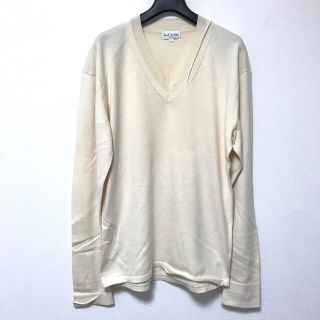 ポールスミス(Paul Smith)の定2.5万　ポールスミス  VネックコットンカシミヤニットL アイボリー(ニット/セーター)