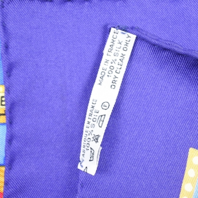 エルメス カレ90 ブルー/ゴールド ユニセックス スカーフ 7