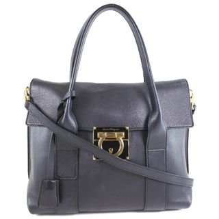 サルヴァトーレフェラガモ(Salvatore Ferragamo)の【Salvatore Ferragamo】サルヴァトーレフェラガモ ガンチーニ 2wayショルダー 21 D941/02 カーフ NERO 黒 レディース ハンドバッグ(ハンドバッグ)