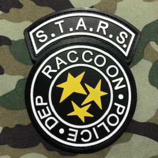 S.T.A.R.S.  RACCOON POLICE  PVCラバー パッチ黒黄(個人装備)