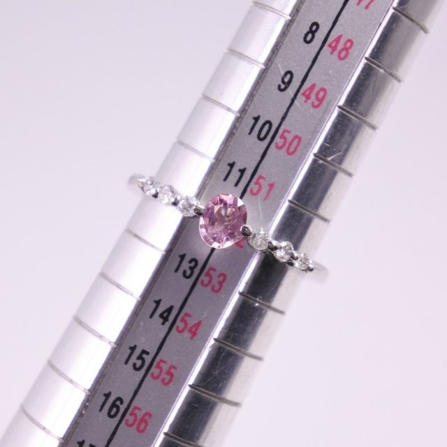 Pt900プラチナ×ピンクサファイヤ 12号 0.34/D0.14 レディース リング・指輪 レディースのアクセサリー(リング(指輪))の商品写真