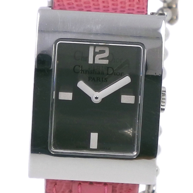 Dior(ディオール)の【Dior】ディオール マリス D78-109 ステンレススチール×レザー ピンク クオーツ レディース シルバー文字盤 腕時計 レディースのファッション小物(腕時計)の商品写真